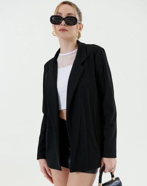 9020-BLAZER LARGO CREP SASTRE CON BOLSILLO