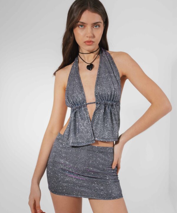 2578/MG-TOP MARILYN GLITTER CORDON FRUNCE BAJO BUSTO