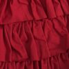 522-MINI POLLERA MODAL SOFT 3 VOLADOS FRUNCIDOS - cherry