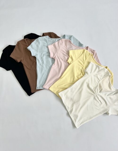 5514-REMERA MORLEY FINO FRUNCE MEDIO MANGA CORTA