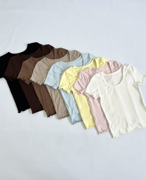 5683-REMERA MORLEY FINO CON RULOTE MANGA CORTA
