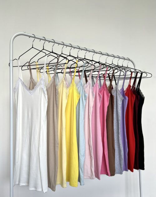 336-VESTIDO MORLEY FINO TIRITA CON PUNTILLA ESCOTE V