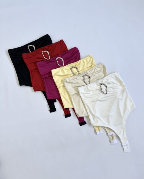 6501/M-BODY STRAPLESS MICROFIBRA PECHERA DOBLE CON HEBILLA ONDULADO GRANDE Y GANCHO