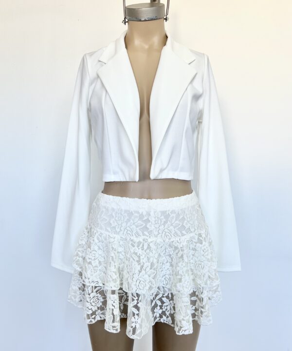 Alternative view of 636/E-POLLERA SKORT ENCAJE DOBLE VOLADO CON ELASTICO Y SHORT