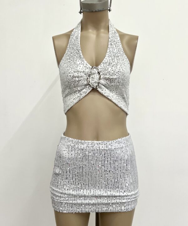 Alternative view of 1727/LE-TOP MARILYN LENTEJUELA CENTRO HEBILLA ONDULADO GRANDE