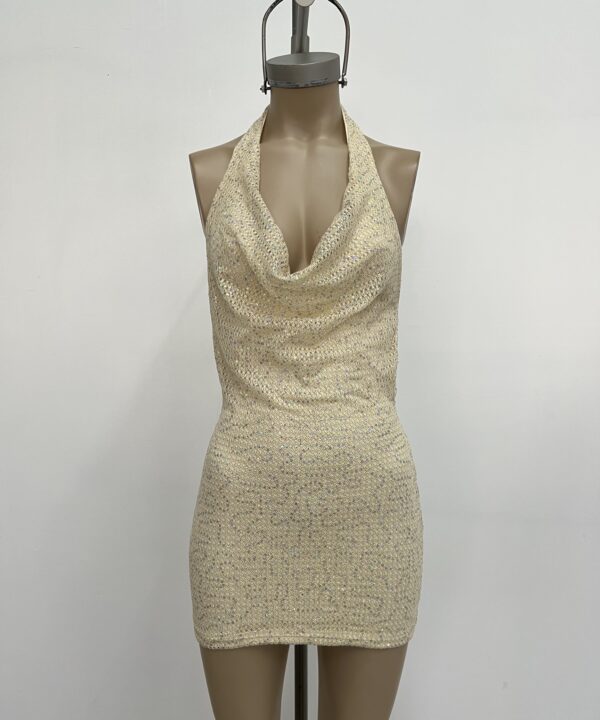 Alternative view of 437/RLE-VESTIDO RED LENTEJULA BUCHE FORRADO CON TIRA PARA ATAR ESPALDA