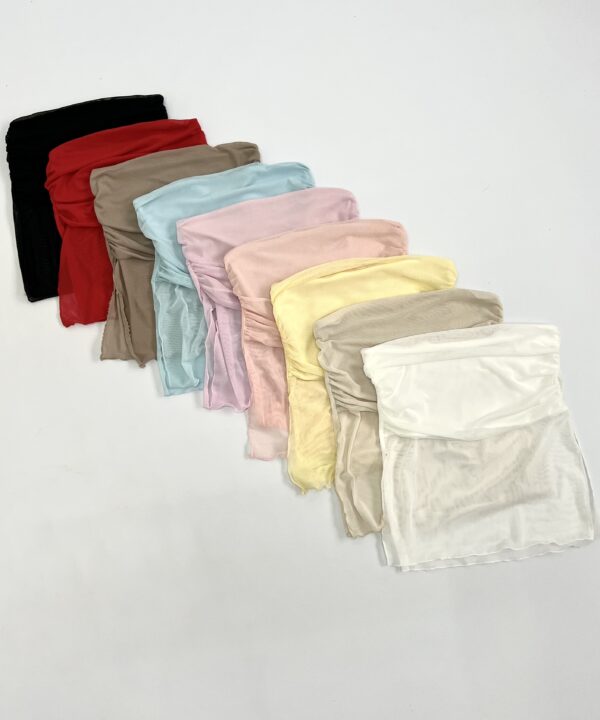 Alternative view of 1519/T-BANDO TUL PECHERA FRUNCE CON FORRO Y TAJO LATERALES