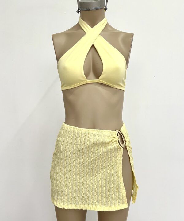 Alternative view of 604/CR-POLLERA CROCHET ONDITAS RECORTE IRREGULAR CON ELASTICO Y HEBILLA GOTA