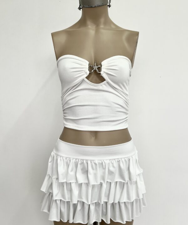 Alternative view of 2014/M-TOP MICROFIBRA BANDO CON HEBILLA ESTRELLITA CENTRO ABERTURA CON LATERALES FRUNCE