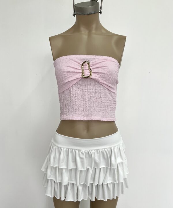 Alternative view of 3501/BA-TOP BANDO BAMBULA PECHERA DOBLE CON HEBILLA ONDULADO DORADO