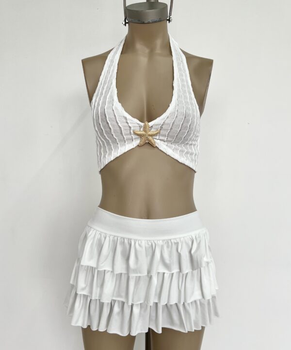 Alternative view of 2422/CR-TOP CROCHET ONDITAS CENTRO HEBILLA ESTRELLA GRANDE CON TIRA ANCHA PARA ATAR CUELLO