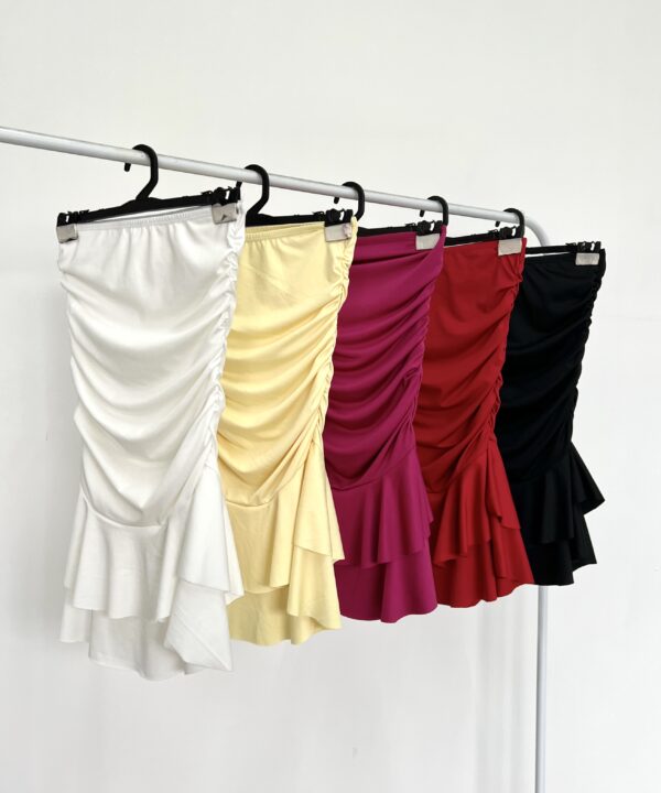 Alternative view of 446/M-VESTIDO STRAPLESS MICROFIBRA DOBLE VOLADO Y LATERALES FRUNCE ELASTICO