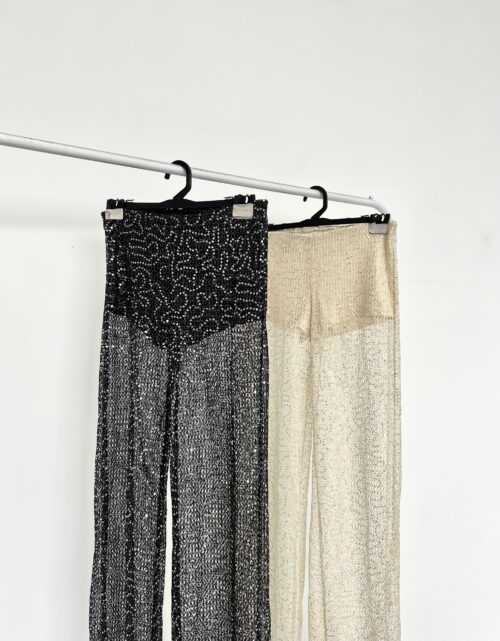 73/RLE-PALAZZO RED LENTEJUELA CON SHORT Y ELASTICO