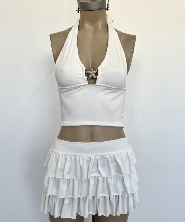 Alternative view of 2017/M-TOP MICROFIBRA PECHERA FORRADO HEBILLA ESTRELLITA PLATA CON TIRA PARA ATAR CUELLO