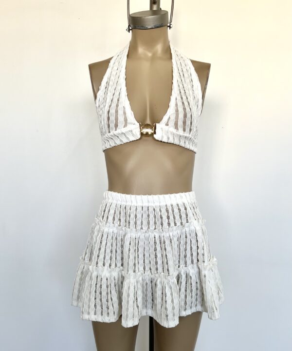 Alternative view of 688/W-POLLERA CROCHET WASABI DOBLE VOLADO FRUNCIDO