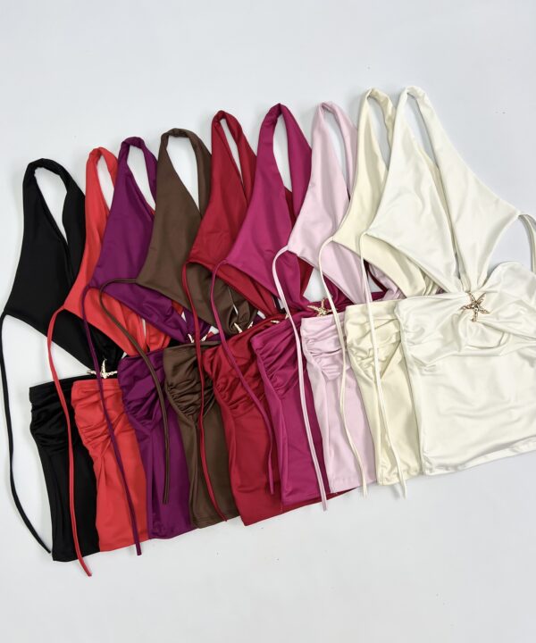 Alternative view of 403/M-VESTIDO MICROFIBRA MARILYN CAVADO FORRADO CENTRO ESTRELLA GRANDE CON CINTURON FRUNCE