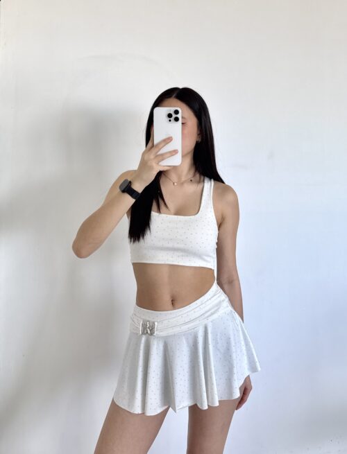 1805/MS-CROPTOP MICROFIBRA STRASS MUSCULOSA FORRADO DELANTERA