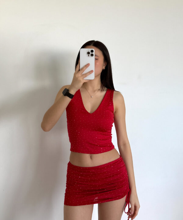 2880/MS-TOP MICROFIBRA STRASS ESCOTE V ESPALDA U FORRADO