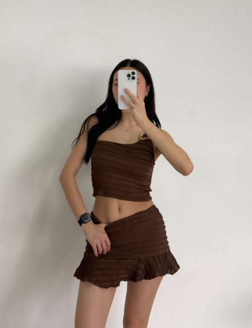 603/R-POLLERA RUFFLE ELASTICO CINTURA CON VOLADO ABAJO