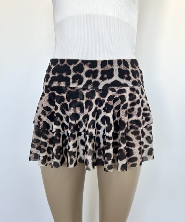 Alternative view of 636/TA-POLLERA SKORT TUL ANIMAL DOBLE VOLADO CON SHORT Y ELASTICO CINTURA