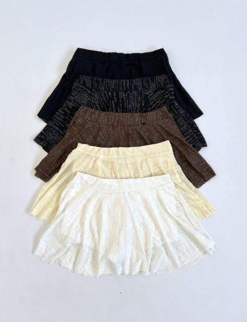 635/TB-POLLERA SKORT TUL BRILLO VOLADO CON SHORT ABAJO