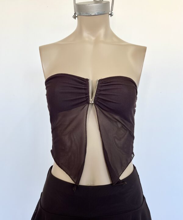 Alternative view of 1019/T-TOP TUL BANDO PECHERA FORRADO CON HEBILLA V FINITO CENTRO Y PICO RULOTTE