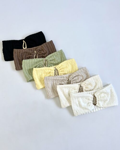 1701/CR-BANDO CROCHET PUNTO FORRADO CON HEBILLA GOTA DORADA