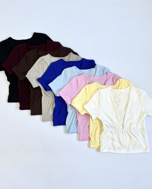 2129/4-REMERA MORLEY TAO PECHERA FORRADO CON ELASTICO BAJO BUSTO MANGA CORTA