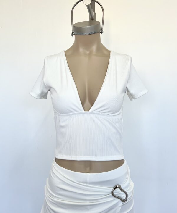 Alternative view of 2129/4-REMERA MORLEY TAO PECHERA FORRADO CON ELASTICO BAJO BUSTO MANGA CORTA