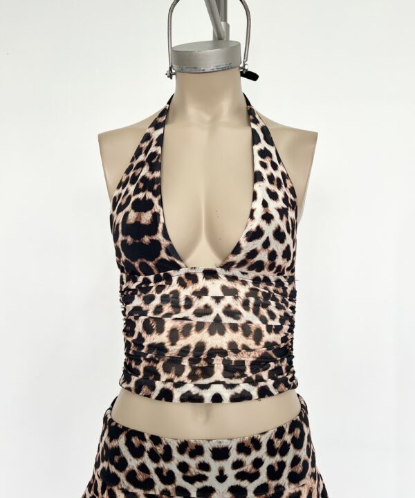 Alternative view of 2662/TA-TOP TUL ANIMAL PECHERA FORRADO PARA ATAR CUELLO Y ELASTICO BAJO BUSTO Y LATERALES