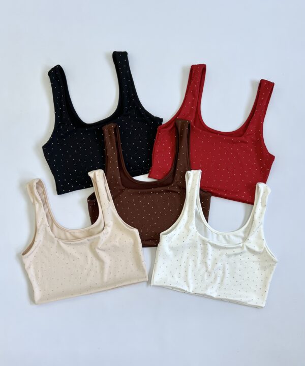 Alternative view of 1805/MS-CROPTOP MICROFIBRA STRASS MUSCULOSA FORRADO DELANTERA