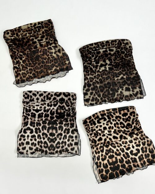 1519/TA-BANDO TUL ANIMAL PECHERA FRUNCE LATERAL CON FORRO Y TAJO VOLADO