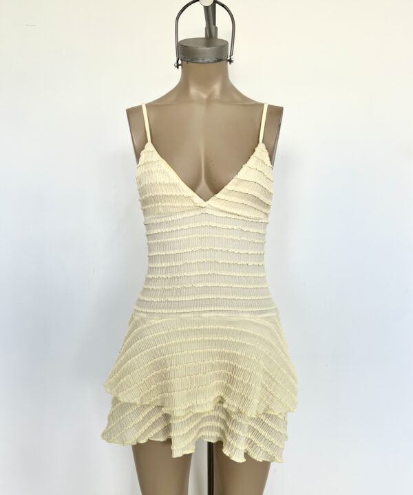 Alternative view of 285/R-VESTIDO RUFFLE TIRITA CORPIÑO PECHERA FORRADO CON DOBLE VOLADO