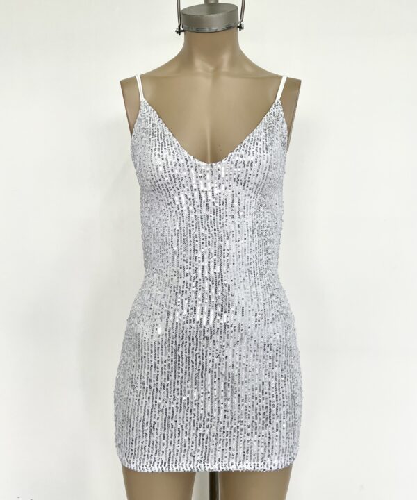 Alternative view of 328/LE-VESTIDO LENTEJUELA FORRADO BRETEL HOMBRO Y ESPALDA DESCUBIERTA CON 1 TIRA