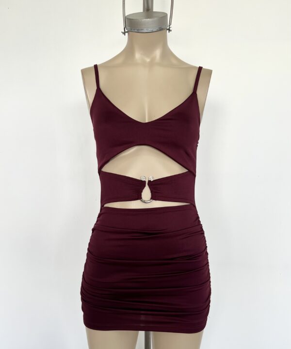 Alternative view of 425/M-VESTIDO MICROFIBRA TIRITA PECHERA DOBLE CINTURON CENTRO HEBILLA U CON FRUNCE ELASTICO LATERAL