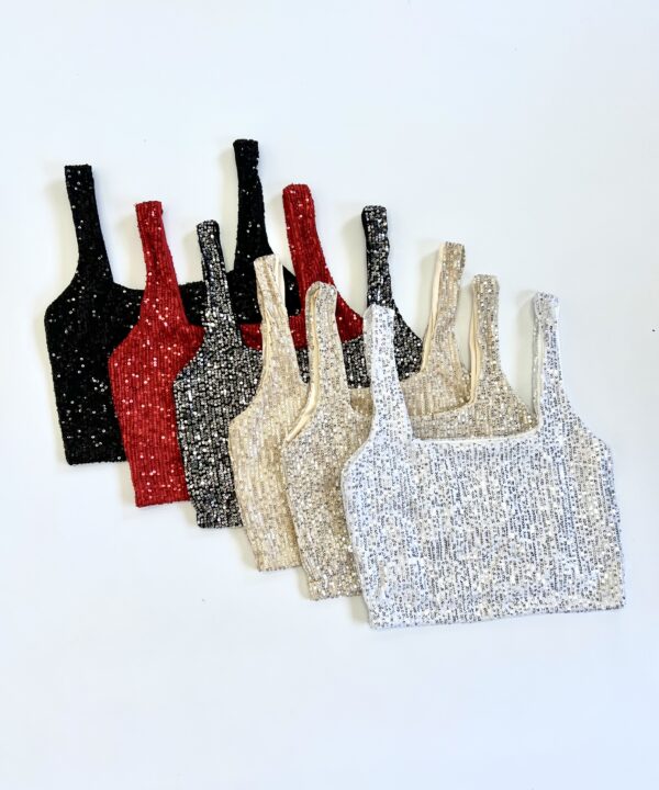 2411/LE-CROPTOP LENTEJUELA ESCOTE CUADRADO FORRADO