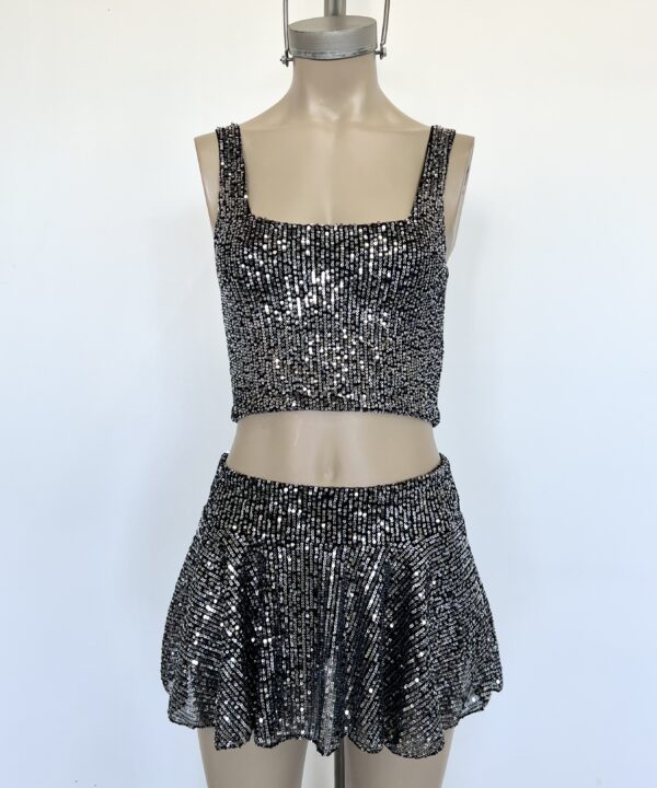 Alternative view of 2411/LE-CROPTOP LENTEJUELA ESCOTE CUADRADO FORRADO