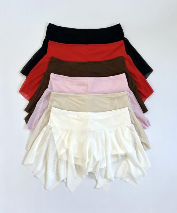 647/T-POLLERA TUL PICOS CON SHORT INTERNO