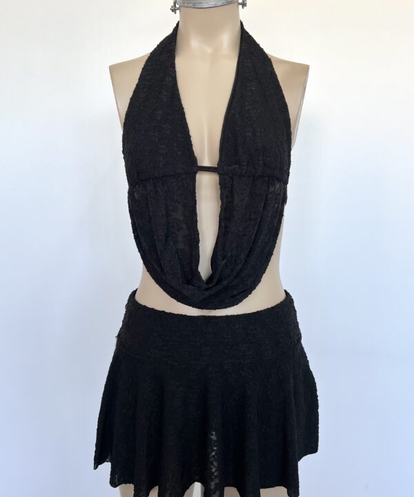 Alternative view of 2113/J-TOP JACQUARD MARILYN CORPIÑO BAJO BUSTO FRUNCE CORDON CON VOLADO BUCHE