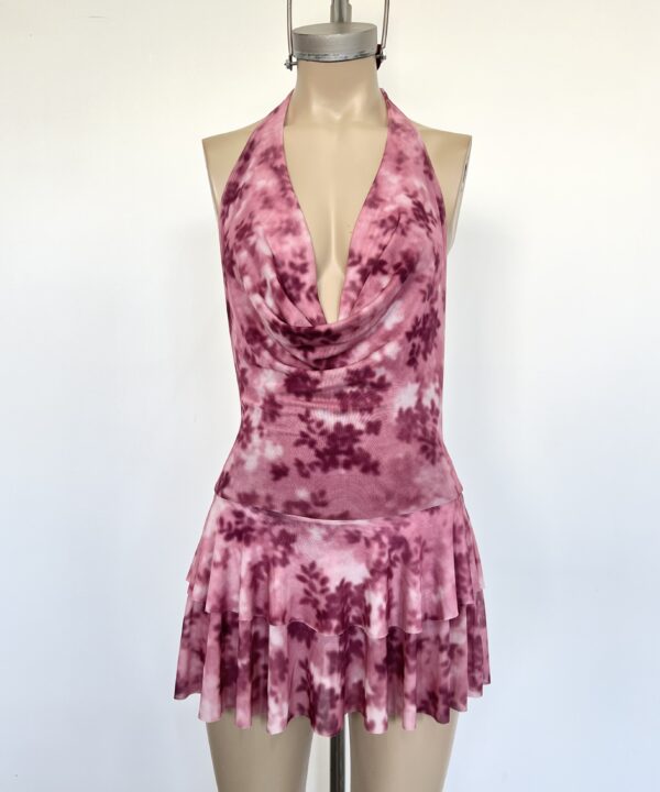 Alternative view of 479/TE-VESTIDO TUL ESTAMPADO BUCHE PARA ATAR CUELLO CON DOBLE VOLADO Y SHORT INTERNO