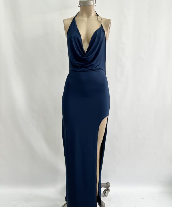 Alternative view of 480/M-VESTIDO LARGO MICROFIBRA BUCHE CAIDO CON HEBILLA oOo UN LADO Y ABERTURA TAJO POLLERA