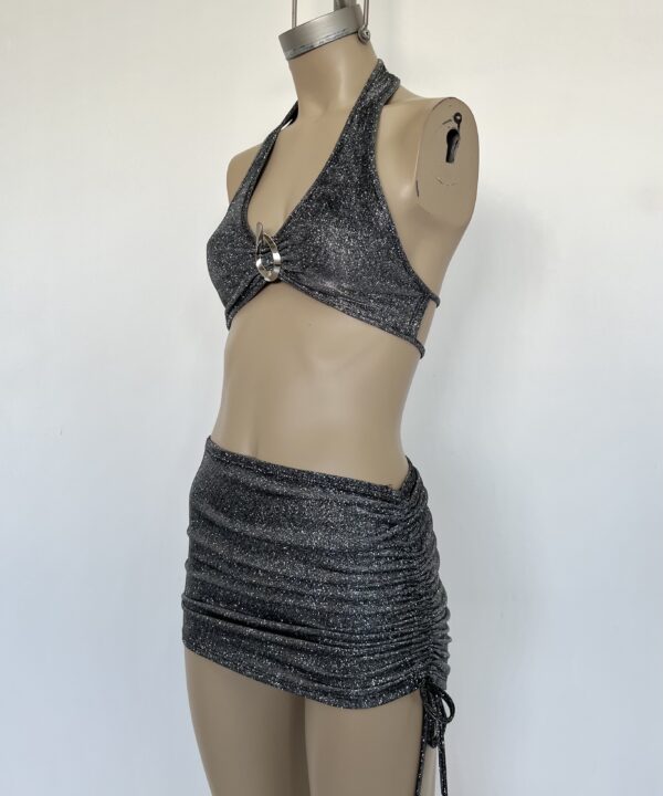 Alternative view of 607/G-POLLERA GLITTER CON CORDON FRUNCE LATERAL