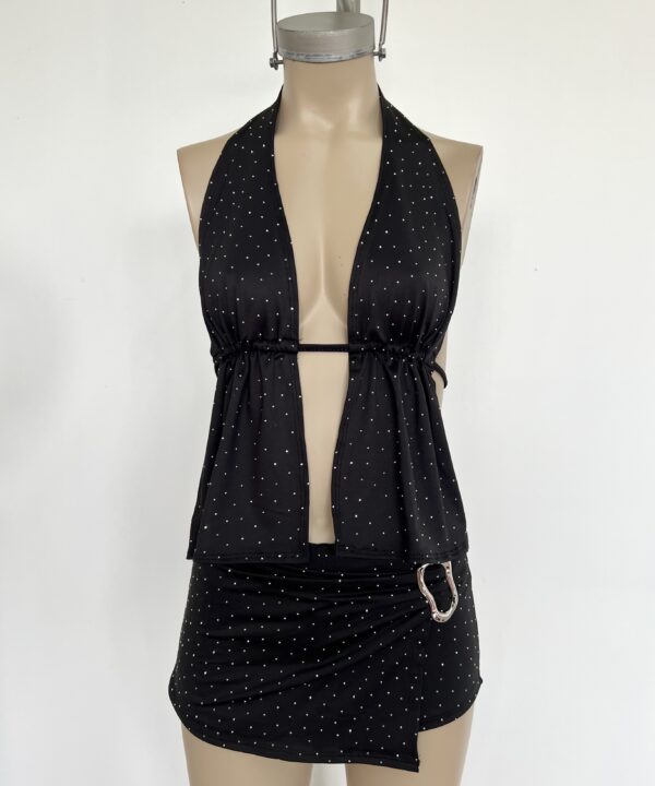 Alternative view of 2578/MS-TOP MICROFIBRA BRILLO STRASS MARILYN CORDON FRUNCE BAJO BUSTO