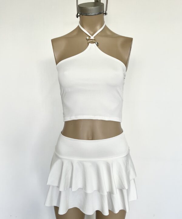 Alternative view of 1916/M-TOP MICROFIBRA HALTER HEBILLA S DIAMANTE CON TIRA PARA ATAR CUELLO