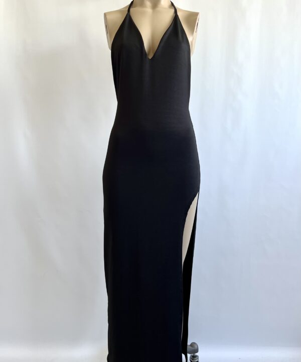 Alternative view of 445/M-VESTIDO LARGO MICROFIBRA ESCOTE FORRADO ESPALDA DESCUBIERTA TIRITA CON HEBILLA oOo TRASERA