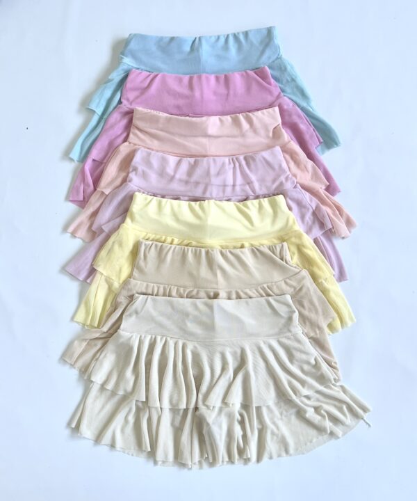 Alternative view of 636/T-POLLERA SKORT TUL LISO DOBLE VOLADO CON ELASTICO CINTURA Y SHORT