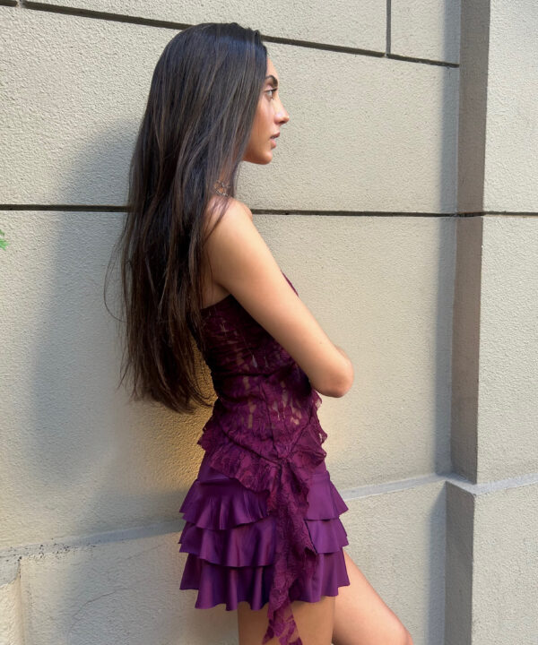 Alternative view of 2230/E-TOP BANDO ENCAJE GOYA IRREGULAR PICO CON VOLADO CAIDO