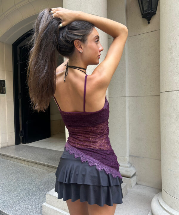 Alternative view of 1236/E-TOP ENCAJE DEGAS TIRITA ESCOTE PUNTILLA FLECO DOBLE V CON PICO PUNTILLA