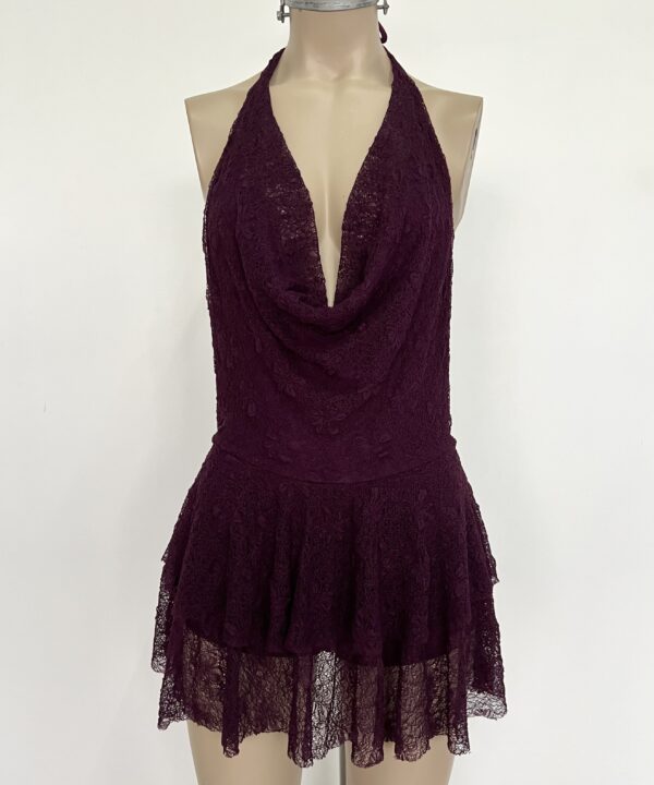 Alternative view of 479/E-VESTIDO ENCAJE DEGAS BUCHE PARA ATAR CUELLO CON DOBLE VOLADO Y SHORT INTERNO