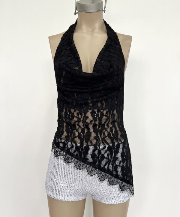 Alternative view of 1520/E-TOP ENCAJE GOYA MARILYN BUCHE TAJO PICO CON PUNTILLA FLECOS